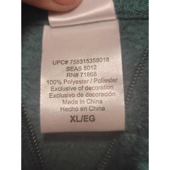 Disney Tinkerbell Fleece Pullover Sweatshirt Women's XL Green Quarter Zip‎ - Picture 4 of 6